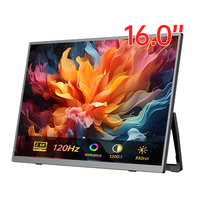 Monitor Portabel EIMIO 16 inci 120Hz HDR IPS Tipe-C untuk Laptop dan PS4 dengan Resolusi 2560x1600
