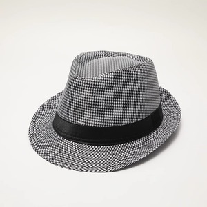 <span class=keywords><strong>Cappello</strong></span> Fedora Autunno Inverno per <span class=keywords><strong>Uomo</strong></span> Vintage a Quadri Retrò Elegante con Fascia Nera <span class=keywords><strong>Cappello</strong></span> Trilby Jazz Maschile - Product Image 3
