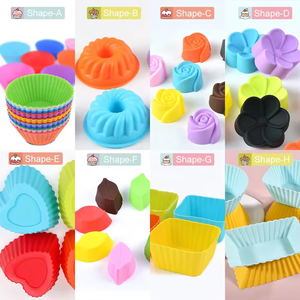 Eversoul đa hình dạng không dính tái sử dụng Silicone Khuôn bánh khuôn nướng ly Bánh Muffin Lót Cupcake - Product Image 3