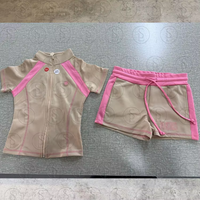 Ensemble de vêtements pour femmes en gros, ensemble deux pièces décontracté d'été avec chemise à manches courtes et short color block en nylon et élasthanne