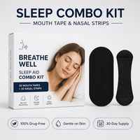 Kit Combo HLK pour le Sommeil : Bandes Buccales et Nasales 30+30 Pièces, 100% Sans Médicament, Doux pour la Peau, Meilleure Respiration, Certifié CE, OEM ODM Personnalisé