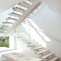 Escaliers d'intérieur en acier de Type Prima C Escalier en colimaçon à glissière moderne avec dessin Cad Combinaison de bois et de métal mono droit