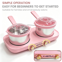 Chauffe-cire numérique double pot rose 600 ml x 2 200 W pour épilation en salon, prise OEM