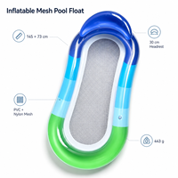 Matelas Gonflable Pliable en PVC avec Filet de Fixation pour Piscine – Chaise Longue Flottante, Lit de Piscine, Hamac Aquatique, Matelas Pneumatique pour Divertissement