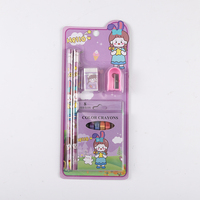 Lot de papeterie scolaire Yichen Modèle 7011 pour étudiants : Gommes, crayons, taille-crayons et crayons de couleur