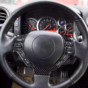 08-16 pour les accessoires de modification de décoration intérieure des boutons de volant pour volant en fibre de carbone Nissan GTR R35 - Product Image 4