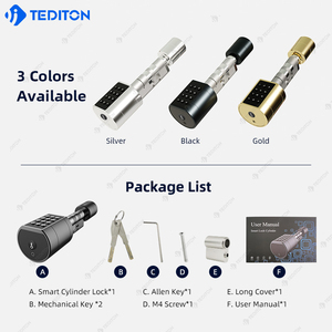 Tediton Cerradura De Cilindro Inteligente Con Huella Dactilar Rfid Tarjeta Inteligente Euro Cilindro Ttlock serratura a Cilindro intelligente - Product Image 5