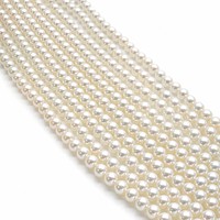 Perles d'eau douce naturelles blanches immaculées, rondes de 4-5 mm, qualité 5A, brin semi-finie pour la fabrication de bijoux DIY