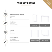 Étui de protection en acrylique anti-UV avec couvercle et support magnétique transparent pour la présentation de cartes de collection graduées – Fourniture directe usine