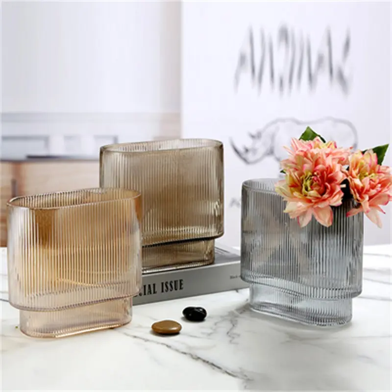 Vase en verre Transparent pour décoration de maison, Pots pour plantes, récipient pour plantes, dispositif hydroponique, bureau, couleur
