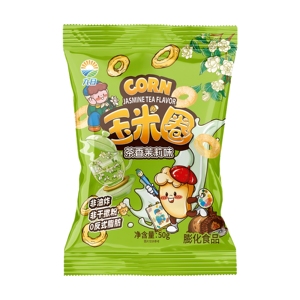 JIUR Nuevo Producto, Anillos de Maíz Saludables con Sabor a Té de Jazmín Dulce, Bolsa de Aperitivos Halal al por Mayor, OEM - Product Image 1