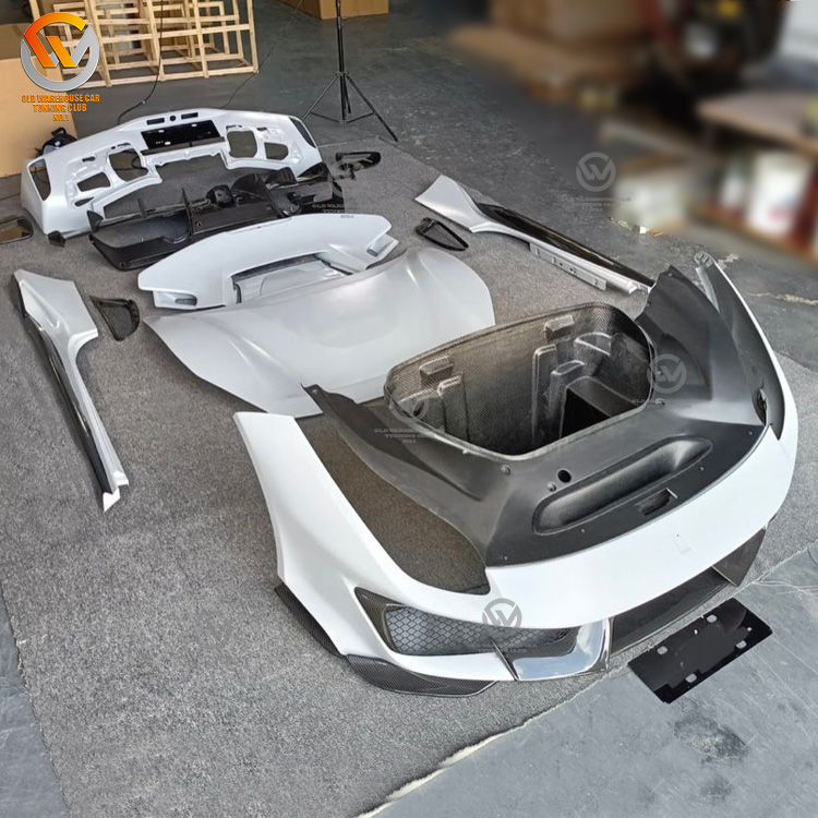 Pista Style Dry Carbon Fiber Front Bumper for Ferrari 488 GTB Spider