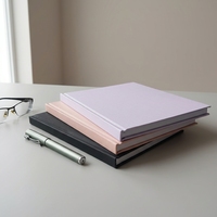 Cuaderno de Tapa Dura con Forro de Lino Personalizado, Suministro de Fábrica, Cuaderno de Notas Diario para la Escuela y la Oficina, con Espina Cuadrada de Cuero PU A5