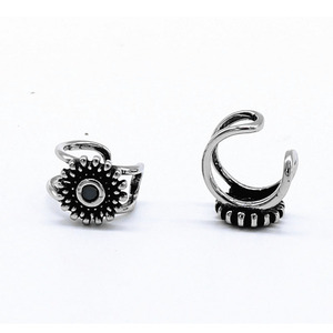 yunnique Flower <b>Cuff</b> <b>Earrings</b> Stainless Steel Bezel Setting For Women And Men Fashion Jewelry - Product Image 4