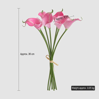 Künstlicher Calla-Lilien-Strauß 7 Stiele Handgebundene EVA Kunstblumen Rosa Lila Hochzeit Heimdekoration