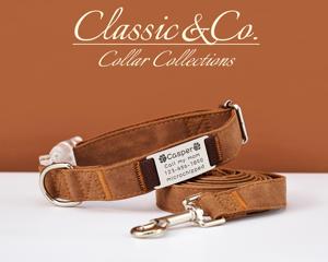 Brown Suede Leather Personalized <b>Dog</b> <b>Collar</b>, Custom Pet Adjustable, Engraved Name Detachable Metal <b>Tag</b>, Silent Cat <b>Collar</b> Leash - Product Image 2