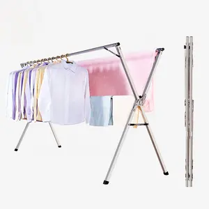 Basics Stainless Steel Foldable Clothes Drying Rack Laundry Rack for Air Drying Clothing