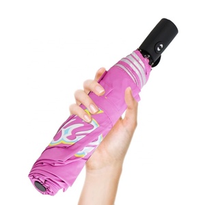 54inch Big Size Fully-<b>Automatic</b> Fold <b>Umbrella</b> Custom Logo Pongee Glass Fiber Ribs Modern Design Windproof UV Business Gifts - Product Image 1