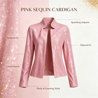 Veste noire à sequins pour femme, vêtement de soirée scintillant, coupe ample, style africain, manteau tendance pour femmes, personnalisation disponible