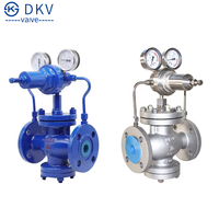DKV YK43X/F Soupape de réduction de pression de gaz 16bar à bride en acier inoxydable 304 Soupape de réduction de pression à piston pilote de gaz pour vapeur