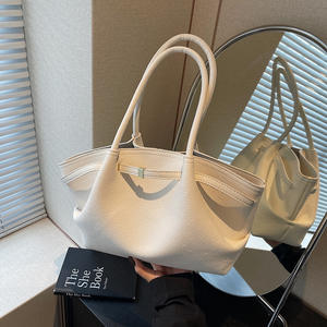 Elegante Bolso de Hombro Retro de Cuero Suave con Pliegues para Mujer, Bolso de Mano/Bolso de Axila de Gran Capacidad, Moderno - Product Image 3