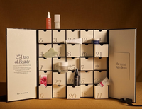 FAVORCRAFTS Boîtes cadeaux en carton personnalisées de luxe à double porte avec ruban, calendrier de l'avent de Noël, surprise, anniversaire, emballage cosmétique