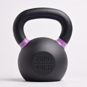 Single Cast Iron Kettlebell Powder Coated Wide Handle Weight for Core Glute <b>Strength</b> <b>Training</b> Men Women Home Gym Equipment - Product Image 4