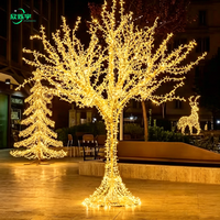 Kommerzielle Festival-Dekoration 3D Weihnachts-Feiertagsskulptur LED-Beleuchtete Baumzweige Motiv-Lichter