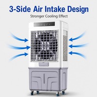 Enfriador de aire evaporativo comercial FJ-1120DLR con control remoto, flujo de aire de 8000 CMH, tanque de agua de 60L, 200W para taller