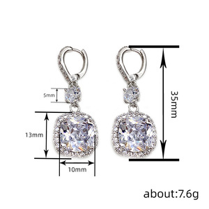 Orecchini a Cerchio Geometrici Quadrati per Donne, Gioielli di Moda Delicati di Media Lunghezza - Product Image 5
