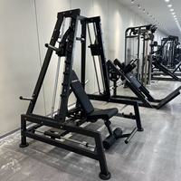 Machine de musculation professionnelle 4-en-1 robuste, équipement de gym commercial à charge par plaques pour l'entraînement des pectoraux et des épaules (position droite, inclinée, déclinée)