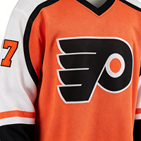 Maillot de hockey sur glace unisexe personnalisé pour équipe, neuf, avec nom brodé, imprimé, polyester, transfert thermique, 220g, manches longues