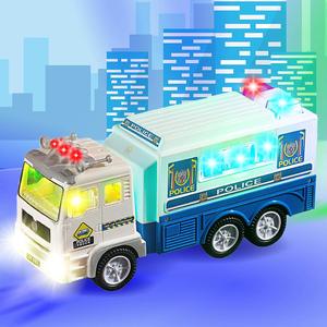 4D के साथ पुलिस कार बच्चों के लिए रोशनी और मोहिनी लगता है-बैटरी संचालित स्वचालित टक्कर और जाओ कार - Product Image 2