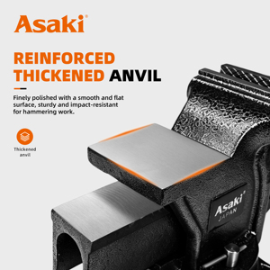 Étau de banc réglable robuste Asaki en acier, différentes tailles : 3 po, 4 po, 5 po, 6 po, 8 po, 10 po, 12 po - Product Image 4