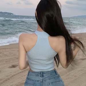 Nuove magliette da donna alla moda con maglia all'americana da donna con spalle scoperte Crop top con cinturino incrociato Sexy canottiere personalizzate - Product Image 6