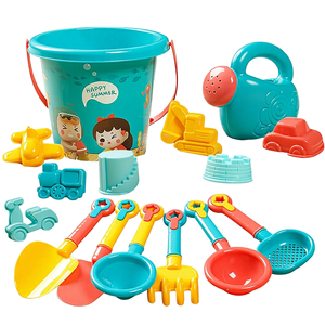Ensemble de 18 jouets de plage en plastique souple avec seau et pelle à sable pour enfants de 0 à 24 mois – Outils de jeu pour l'extérieur et les jeux aquatiques - Product Image 1