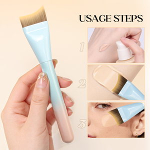 Brocha de Maquillaje de Fibra Sintética Azul y Rosa, Suave, en Forma de Arco, para Base de Maquillaje, Venta al Por Mayor, Personalizable, Herramienta de Belleza Cosmética - Product Image 3
