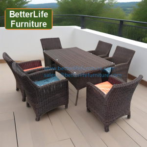 Vendita calda in Rattan Bar poltrona mobili <span class=keywords><strong>da</strong></span> <span class=keywords><strong>esterno</strong></span> resistente UV impermeabile sedia ristorante Coffee Shop in alluminio Rattan sedia <span class=keywords><strong>da</strong></span> pranzo - Product Image 5