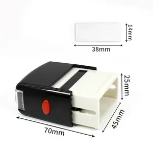 Hot sale ink self stamp customized office logo name plastic self inking automatic rectangular black red blue self inking stamp
