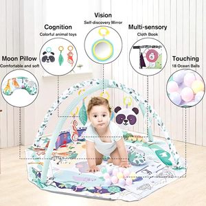 Alfombra de juegos para el gimnasio del bebé 5 en 1, colchoneta para el tiempo de la barriga y la actividad del gimnasio, <span class=keywords><strong>manta</strong></span> de fitness infantil, alfombrilla de juego con juguetes de peluche para exploración sensorial - Product Image 2