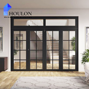 <span class=keywords><strong>Porte</strong></span> moderne en fer forgé noir avec trois panneaux en verre et base solide pour villa dans le <span class=keywords><strong>d</strong></span>ésert - Product Image 5