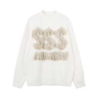 Automne hiver transfrontalier à la mode marque pull unisexe haute qualité fourrure de vison américain rue mode tridimensionnelle avant