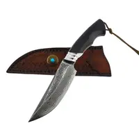 Outdoor Damascus Hunting Knife, Multifunctional Camping