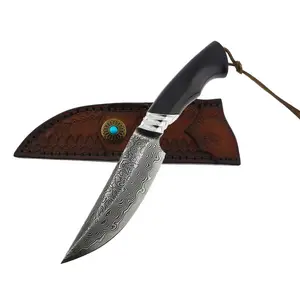 דור חדש רב תכליתי קמפינג חיצוני טקטי דמשק להב קבוע ציד סכין