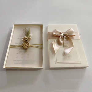 Scatola di invito matrimonio di lusso regalo coperchio e base di carta pieghevole matrimonio invito a Hochzeitseinladung <span class=keywords><strong>Box</strong></span> Emballage Pour Crmonie - Product Image 3