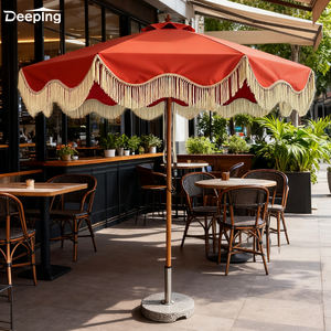 글램핑 나무 공간 절약 정원 우산 해변 파라솔 레스토랑 커피 숍 프린지와 오렌지 야외 우산 - Product Image 1