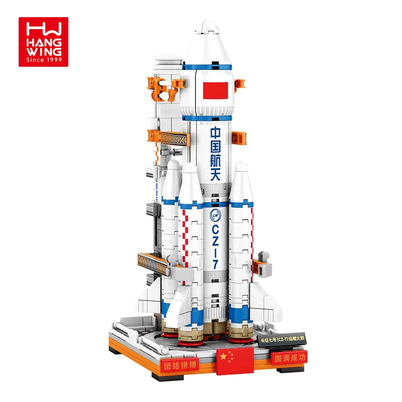 2023 New Product STEM Astronaut Transport Rocket Learning Educational Toys Spaceship Rocket Building Block Kits Plastic Unisex