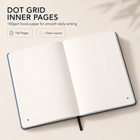 Carnet personnalisé B5 à couverture rigide, pages quadrillées douces avec dorure mate or, ruban, coins arrondis – Idéal pour le bureau, les études et la planification quotidienne