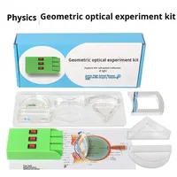 Ensemble d'équipements d'expérimentation optique de géométrie physique pour le collège, lentilles concaves et convexes, prisme triangulaire, exploration de la lumière