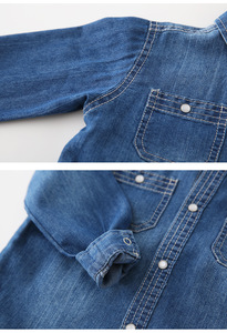 키즈 의류 2022 봄과 가을 새로운 아기 소년 패션 캐주얼 데님 셔츠 - Product Image 4